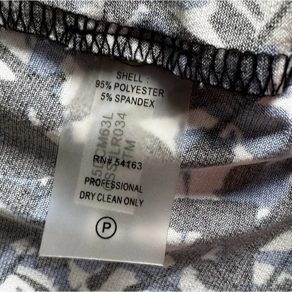 Calvin Klein Women's Sleeveless Print Drape Front Top Size 1X EUC